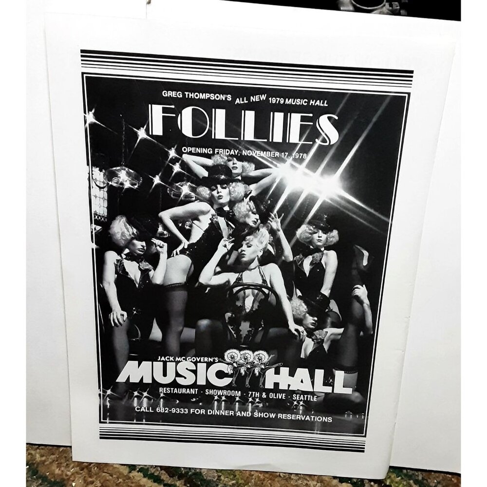 1978 Follies McGoverns Music Hall Seattle Washington Original Print Ad
